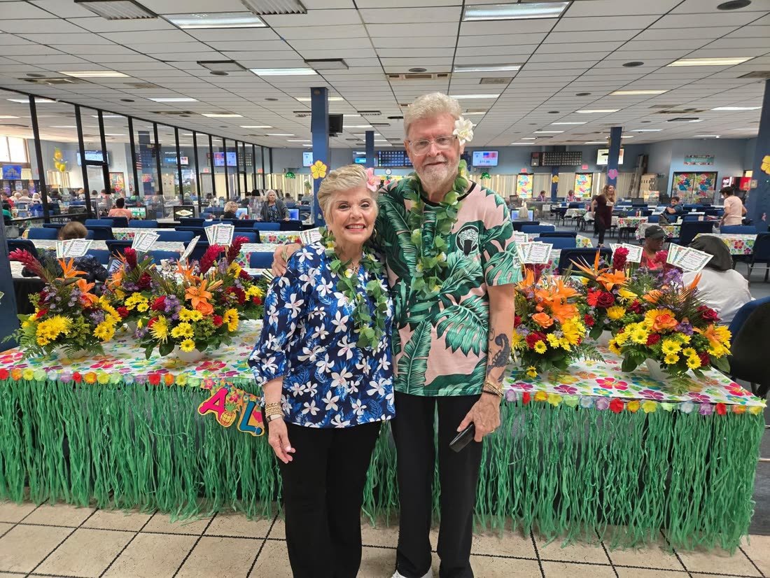 Dressed up for Aloha Day at the hall